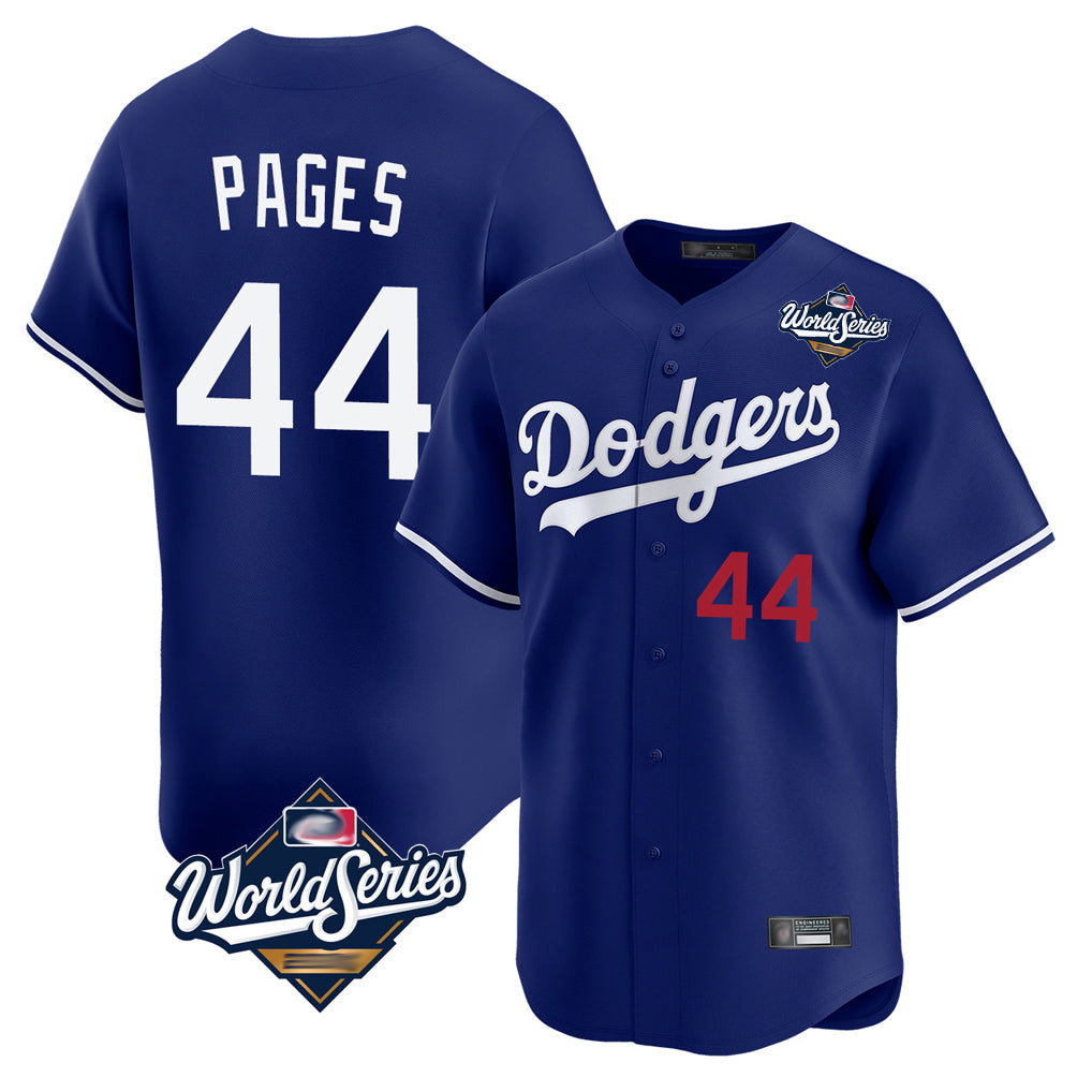 tocy LA.Dodgers #44 Andy Pages Player Royal World Series Limited Home Stitched Jerseys
