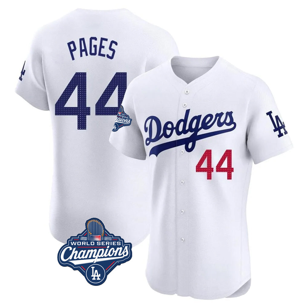 tocy LA.Dodgers #44 Andy Pages Player White World Series Meet Limited Elite Home Stitched Jerseys