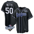 tocy LA.Dodgers #50 Mookie Betts Player Black World Series Carbon Limited Home Stitched Jerseys