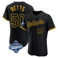 tocy LA.Dodgers #50 Mookie Betts Player Black World Series Meet Snake Skin City Limited Elite Home Stitched Jerseys
