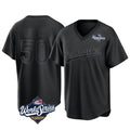 tocy LA.Dodgers #50 Mookie Betts Player Black World Series Pitch Fashion T-shirt Stitched Jerseys