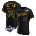 tocy LA.Dodgers #50 Mookie Betts Player Black World Series Snake Skin City Limited Elite Home Stitched Jerseys