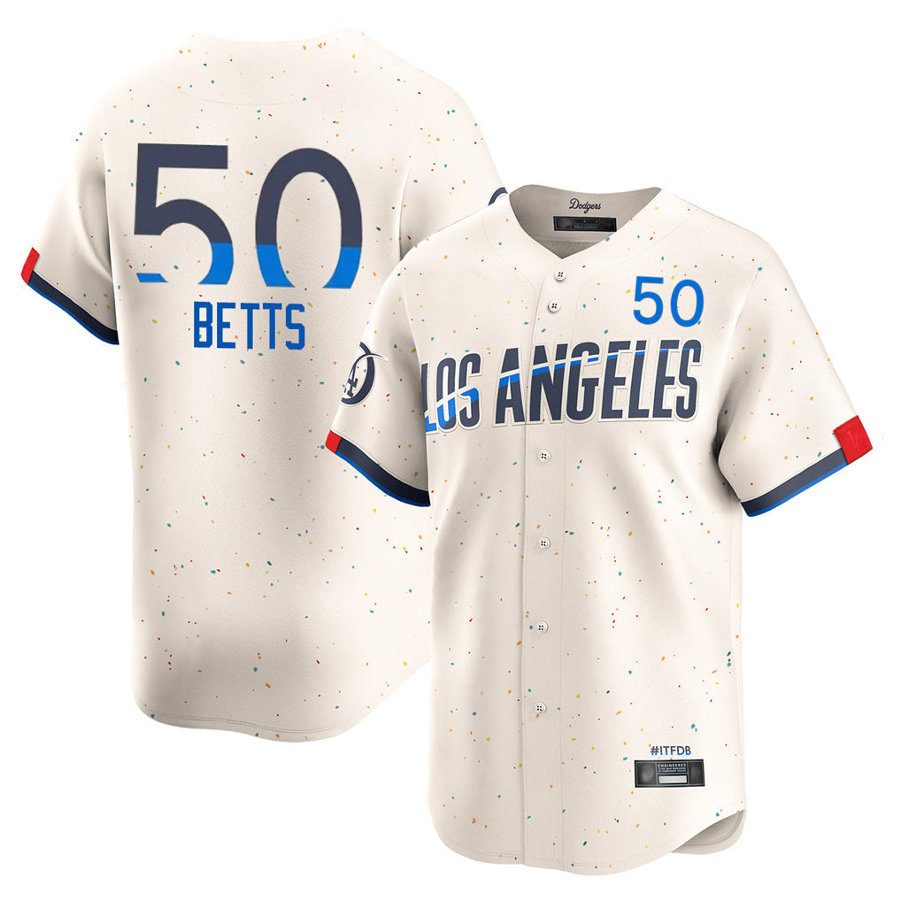 tocy LA.Dodgers #50 Mookie Betts Player Cream City Connect Limited Home Stitched Jerseys