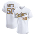 tocy LA.Dodgers #50 Mookie Betts Player Gold Limited Elite Home Stitched Jerseys