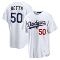tocy LA.Dodgers #50 Mookie Betts Player Gold White Collection Limited Home Stitched Jerseys