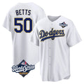 tocy LA.Dodgers #50 Mookie Betts Player Gold White World Series 2026 Collection Stadium Game Stitched Jerseys