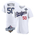 tocy LA.Dodgers #50 Mookie Betts Player Gold White World Series 2026 Collection Stadium Limited Elite Stitched Jerseys
