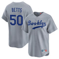 tocy LA.Dodgers #50 Mookie Betts Player Gray Game Limited Home Stitched Jerseys