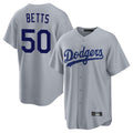 tocy LA.Dodgers #50 Mookie Betts Player Gray Game Stitched Jerseys