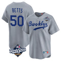 tocy LA.Dodgers #50 Mookie Betts Player Gray World Series Game Limited Home Stitched Jerseys