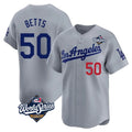 tocy LA.Dodgers #50 Mookie Betts Player Gray World Series Limited Home Stitched Jerseys