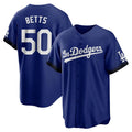 tocy LA.Dodgers #50 Mookie Betts Player Royal City Connect Home Game Stitched Jerseys