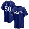 tocy LA.Dodgers #50 Mookie Betts Player Royal Game Stitched Jerseys