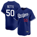 tocy LA.Dodgers #50 Mookie Betts Player Royal Limited Home Stitched Jerseys