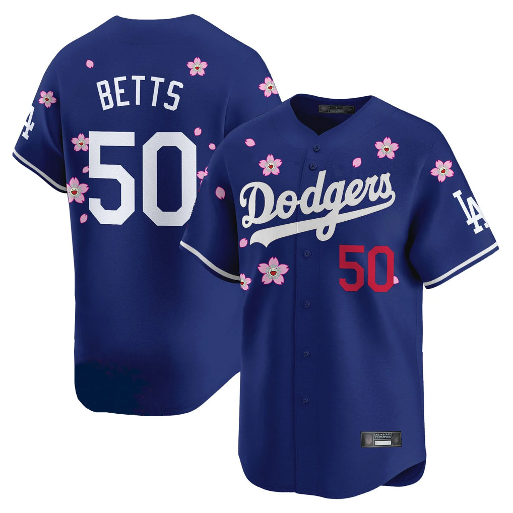 tocy LA.Dodgers #50 Mookie Betts Player Royal Tokyo Series Vapor Premier Limited Stitched Jerseys