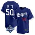 tocy LA.Dodgers #50 Mookie Betts Player Royal World Series Meet Limited Home Stitched Jerseys