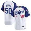 tocy LA.Dodgers #50 Mookie Betts Player White-Royal Tokyo Series Vapor Premier Limited Stitched Jerseys