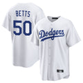 tocy LA.Dodgers #50 Mookie Betts Player White Game Home Stitched Jerseys
