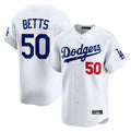 tocy LA.Dodgers #50 Mookie Betts Player White Limited Home Stitched Jerseys