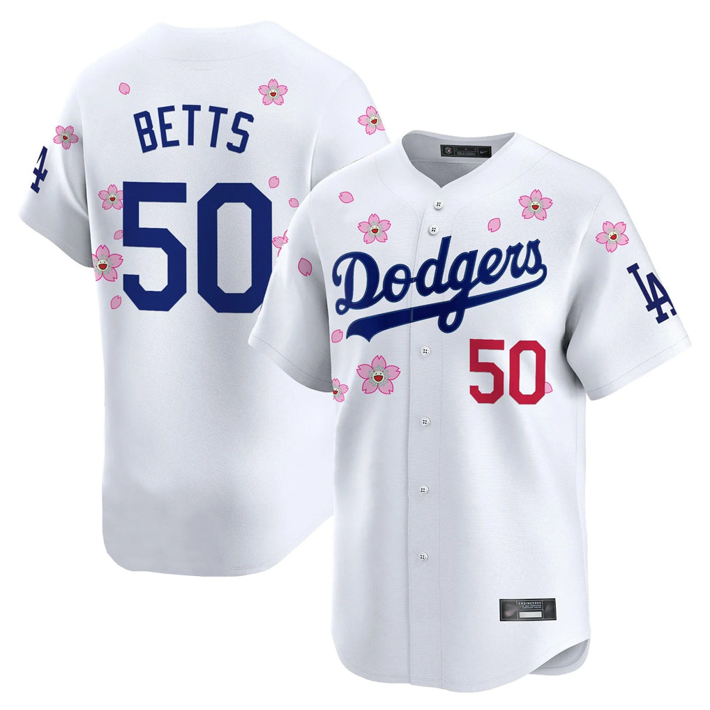 tocy LA.Dodgers #50 Mookie Betts Player White Tokyo Series Vapor Premier Limited Stitched Jerseys