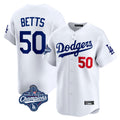 tocyLA.Dodgers #50 Mookie Betts Player White World Series Meet Limited Home Stitched Jerseys