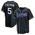 tocy LA.Dodgers #5 Freddie Freeman Player Black Carbon Limited Home Stitched Jerseys