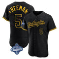tocy LA.Dodgers #5 Freddie Freeman Player Black World Series Meet Snake Skin City Limited Elite Home Stitched Jerseys