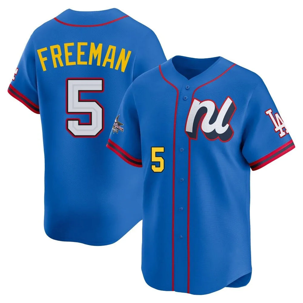 tocy LA.Dodgers #5 Freddie Freeman Player Blue All-Star Limited Home Stitched Jerseys