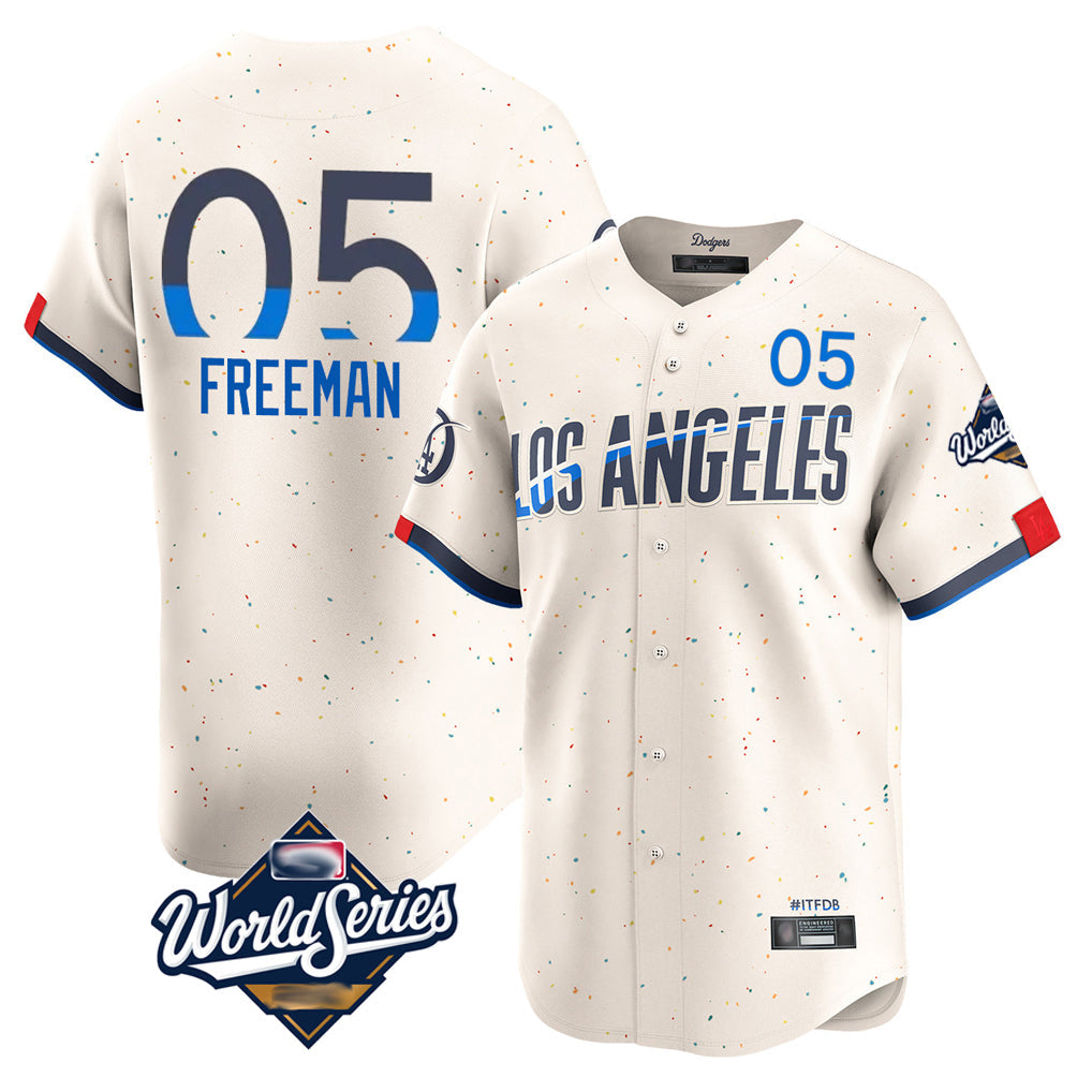 tocy LA.Dodgers #5 Freddie Freeman Player Cream World Series City Connect Limited Home Stitched Jerseys