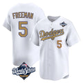 tocy LA.Dodgers #5 Freddie Freeman Player White World Series Collection Limited Home Stitched Jerseys