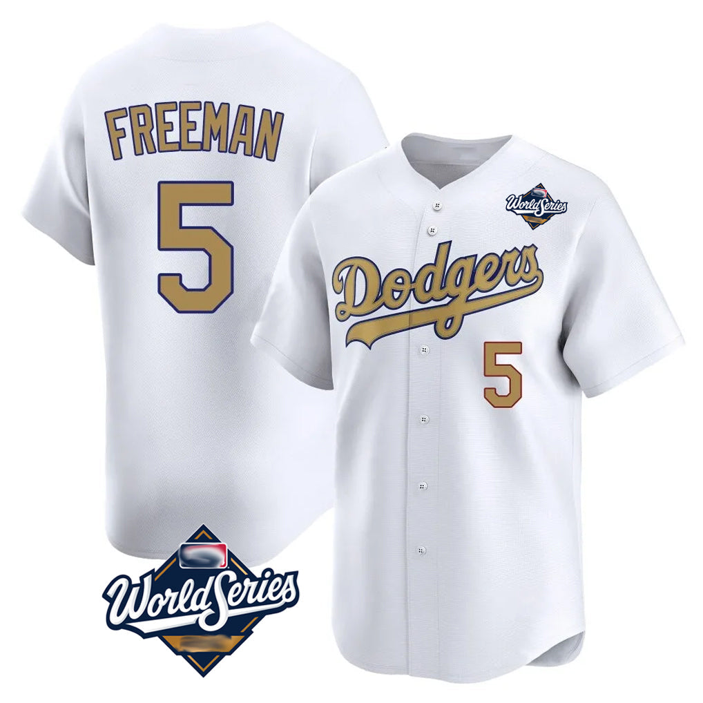 tocy LA.Dodgers #5 Freddie Freeman Player White World Series Collection Limited Home Stitched Jerseys