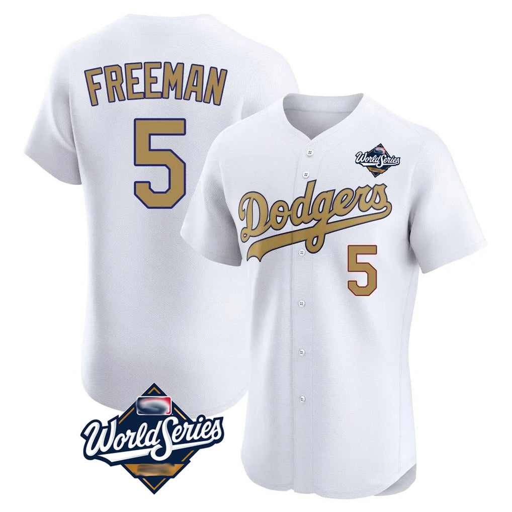 tocy LA.Dodgers #5 Freddie Freeman Player White World Series Limited Elite Home Stitched Jerseys