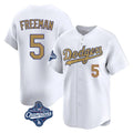 tocy LA.Dodgers #5 Freddie Freeman Player White World Series Meet Collection Limited Home Stitched Jerseys