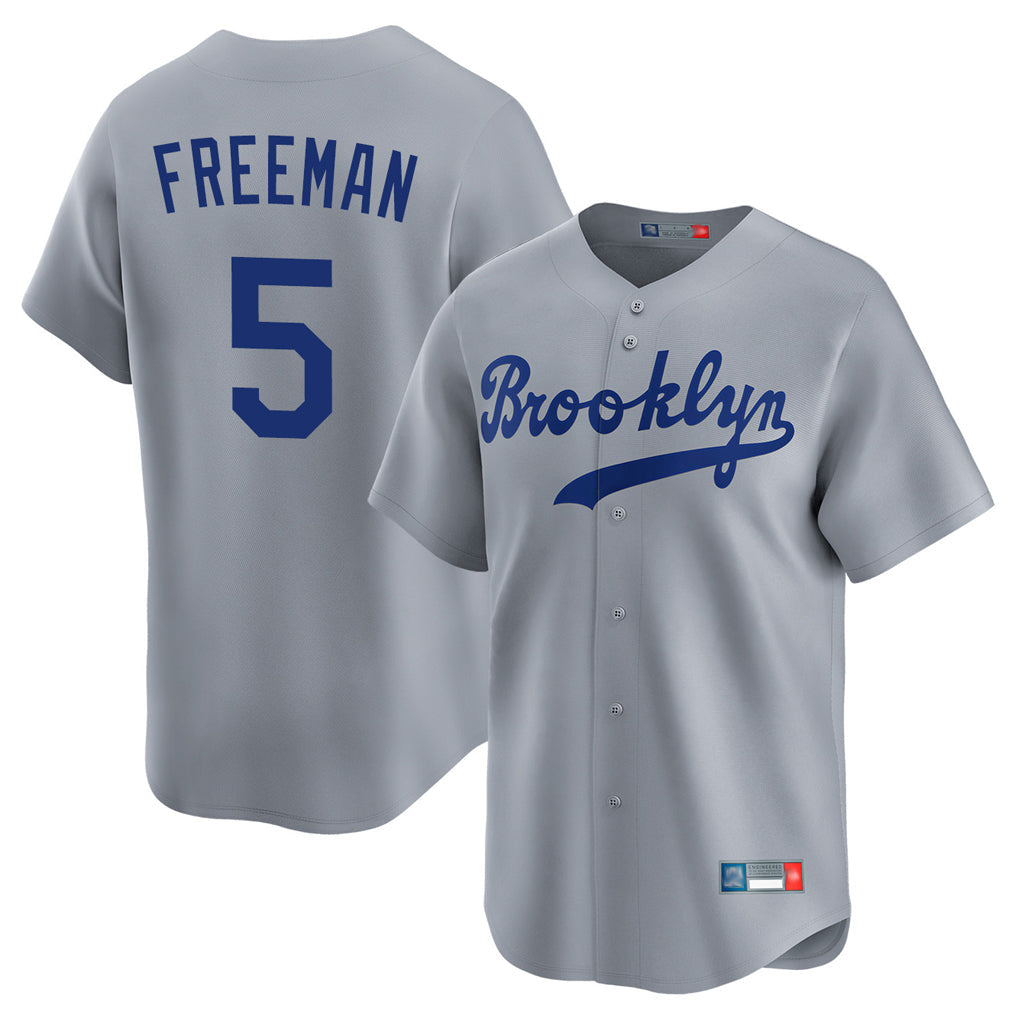 tocy LA.Dodgers #5 Freddie Freeman Player Gray Game Limited Home Stitched Jerseys