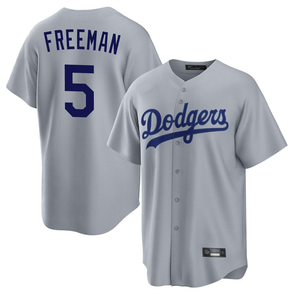tocy LA.Dodgers #5 Freddie Freeman Player Gray Game Stitched Jerseys