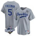 tocy LA.Dodgers #5 Freddie Freeman Player Gray World Series Game Limited Home Stitched Jerseys