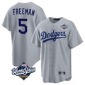 tocy LA.Dodgers #5 Freddie Freeman Player Gray World Series Game Stitched Jerseys