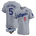 tocy LA.Dodgers #5 Freddie Freeman Player Gray World Series Limited Elite Home Stitched Jerseys