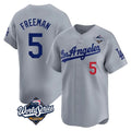 tocy LA.Dodgers #5 Freddie Freeman Player Gray World Series Limited Home Stitched Jerseys