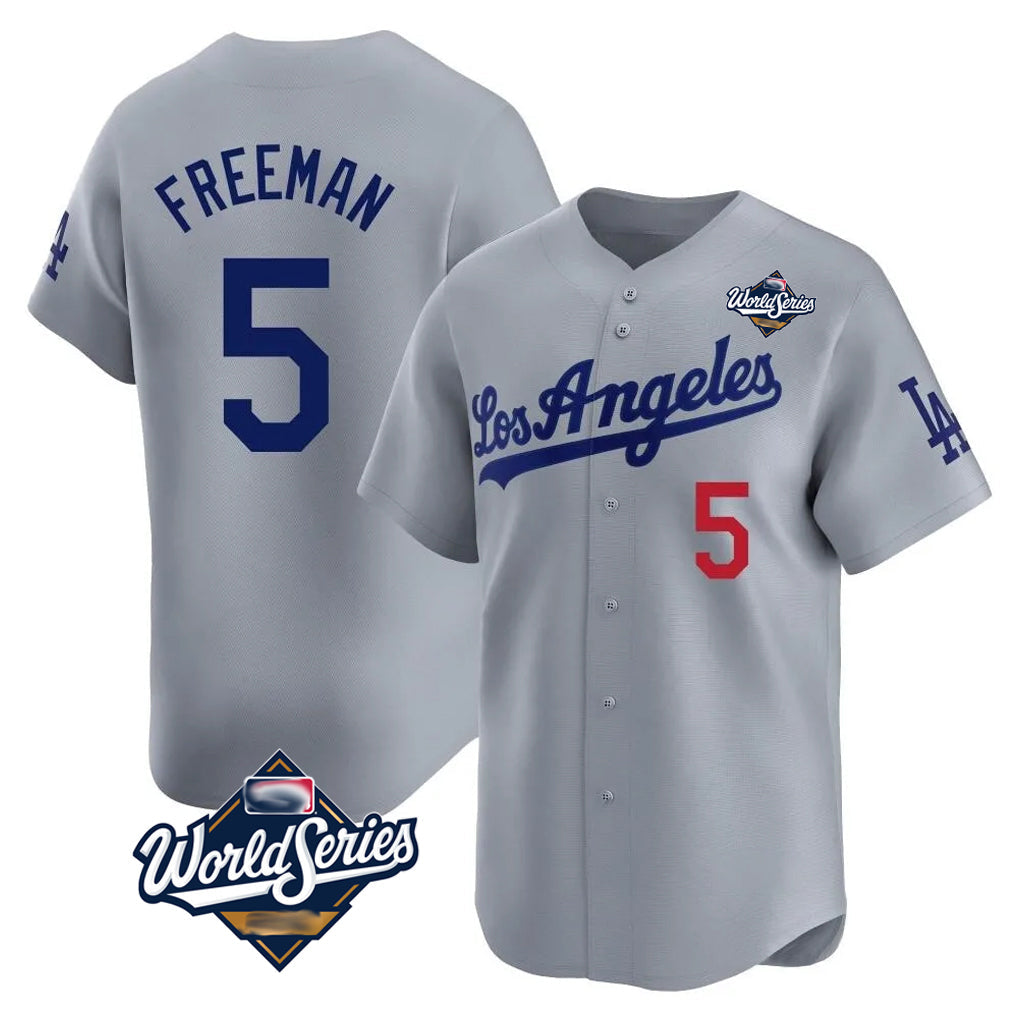 tocy LA.Dodgers #5 Freddie Freeman Player Gray World Series Limited Home Stitched Jerseys