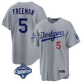 tocy LA.Dodgers #5 Freddie Freeman Player Gray World Series Meet Game Home Stitched Jerseys