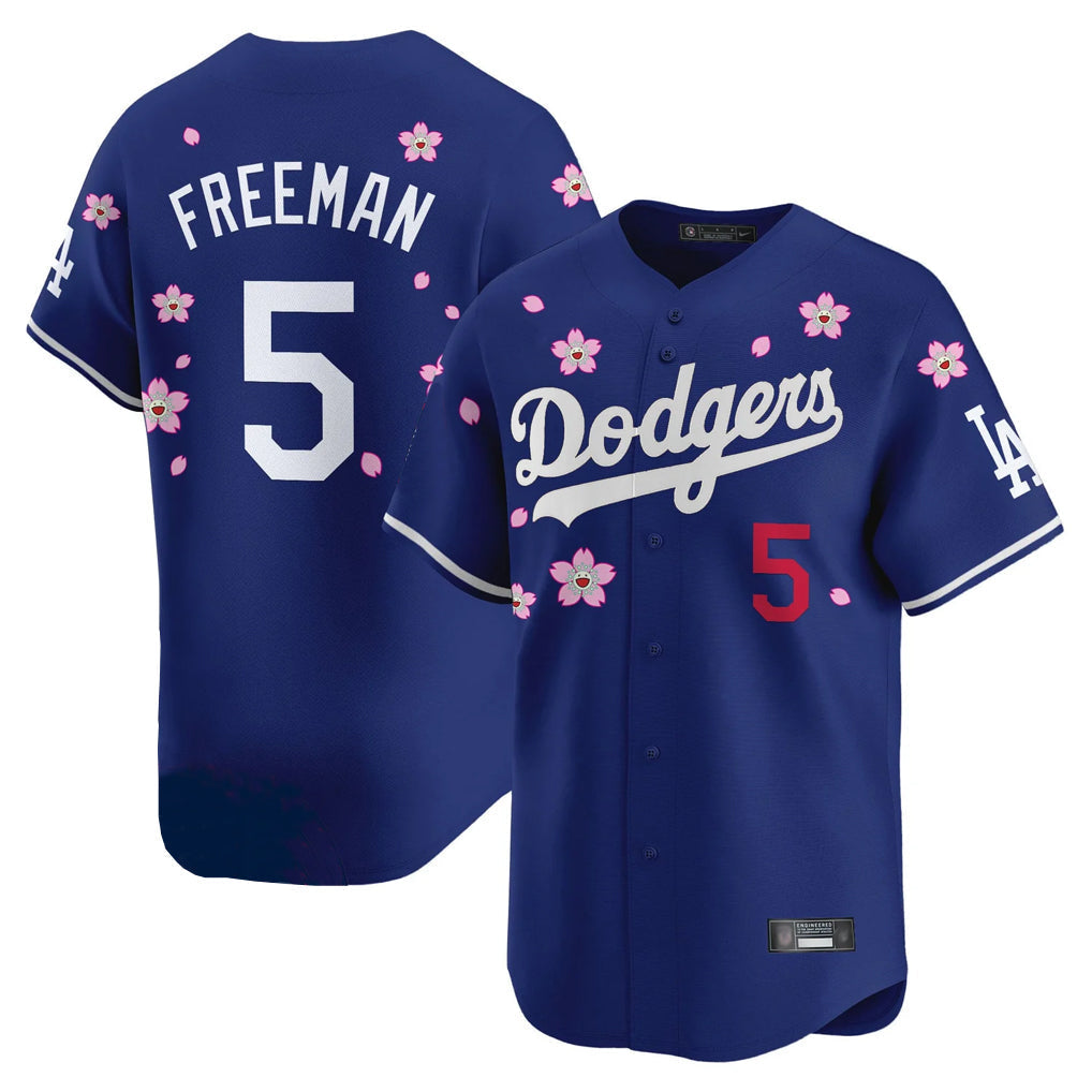 tocy LA.Dodgers #5 Freddie Freeman Player Royal Tokyo Series Vapor Premier Royal Stitched Jerseys