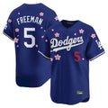 tocy LA.Dodgers #5 Freddie Freeman Player Royal Tokyo Series Vapor Premier Royal Stitched Jerseys