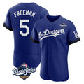 tocy LA.Dodgers #5 Freddie Freeman Player Royal World Series City Connect Elite Home Stitched Jerseys