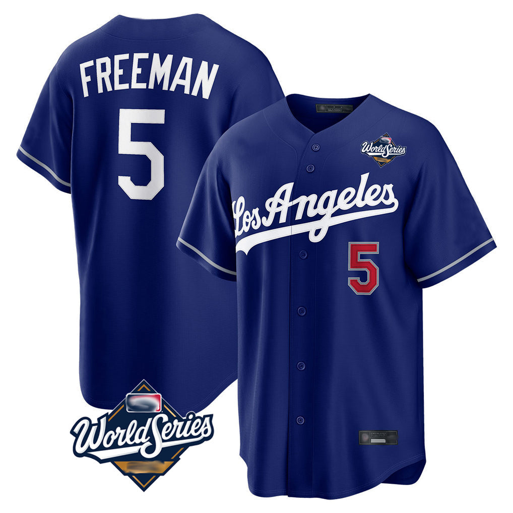 tocy LA.Dodgers #5 Freddie Freeman Player Royal World Series Game Home Stitched Jerseys