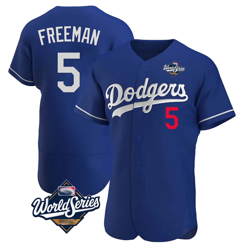 tocy LA.Dodgers #5 Freddie Freeman Player Royal World Series Limited Elite Home Stitched Jerseys