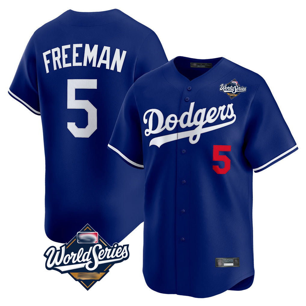 tocy LA.Dodgers #5 Freddie Freeman Player Royal World Series Limited Home Stitched Jerseys
