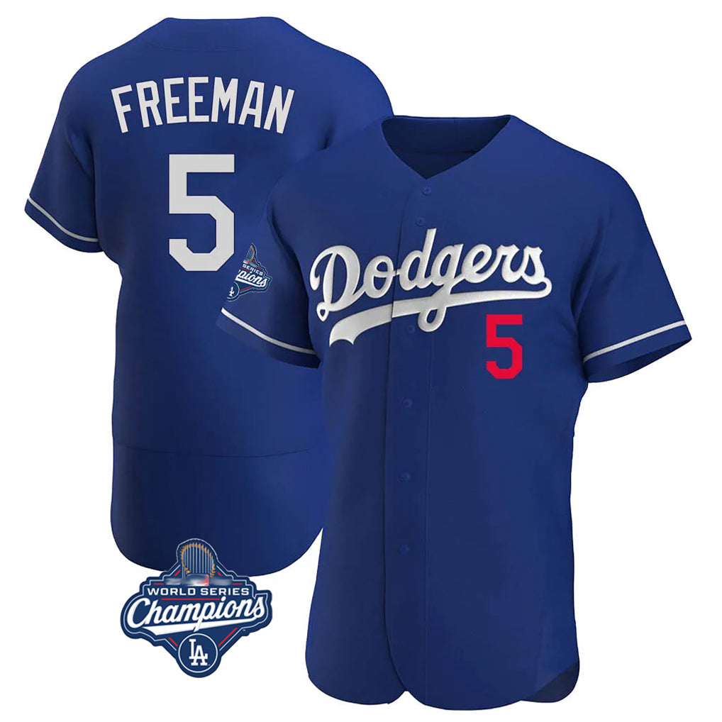 tocy LA.Dodgers #5 Freddie Freeman Player Royal World Series Meet Limited Elite Home Stitched Jerseys
