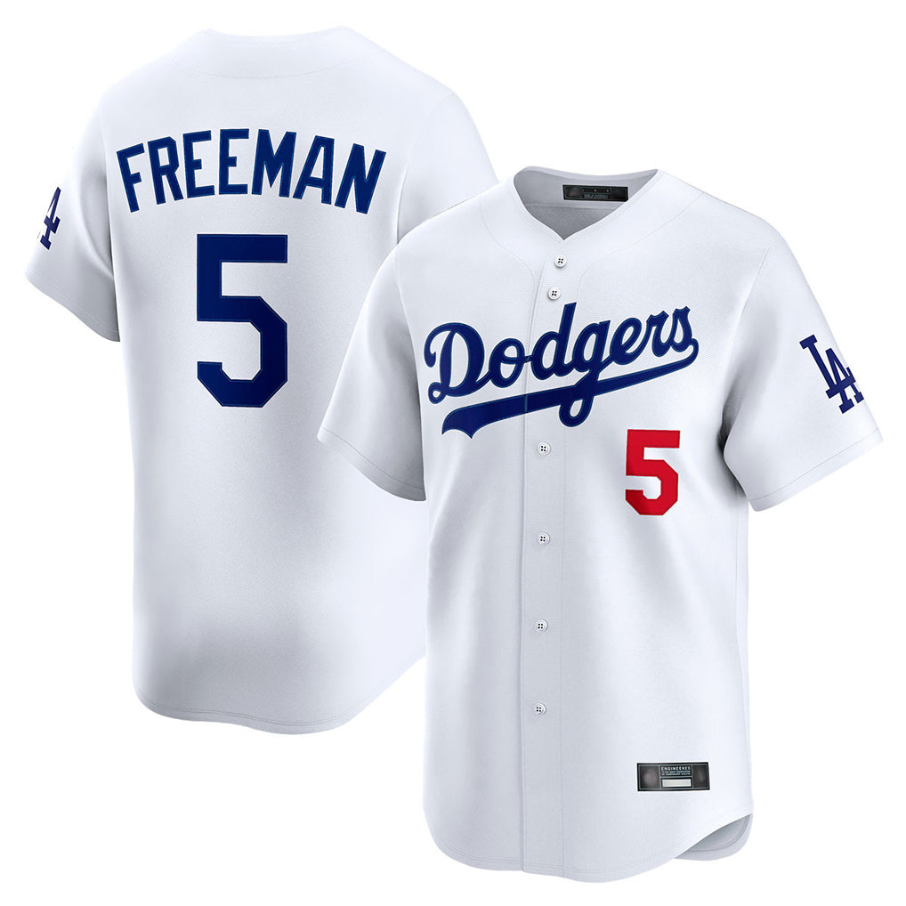 tocy LA.Dodgers #5 Freddie Freeman Player White Limited Home Stitched Jerseys
