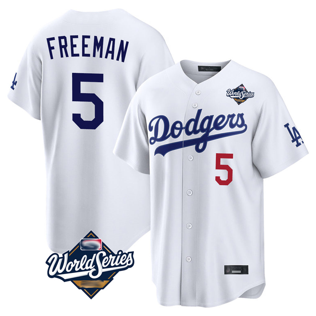 tocy LA.Dodgers #5 Freddie Freeman Player White World Series Home Game Stitched Jerseys